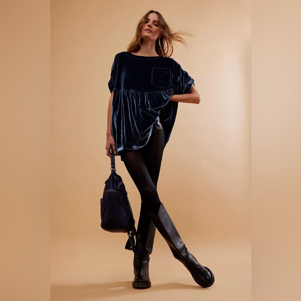 Free People Moon City Velvet Top
